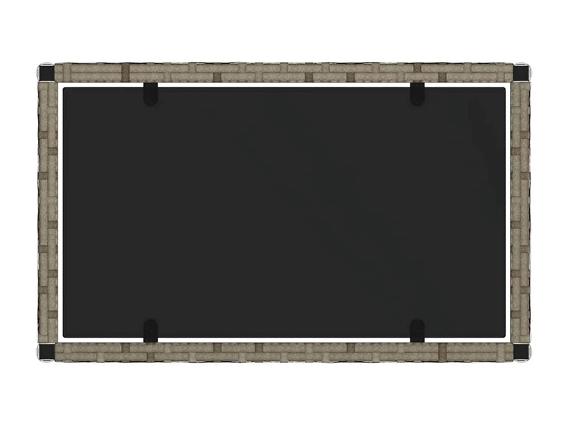 4 pcs conjunto lounge de jardim c/ almofadões vime PE cinzento