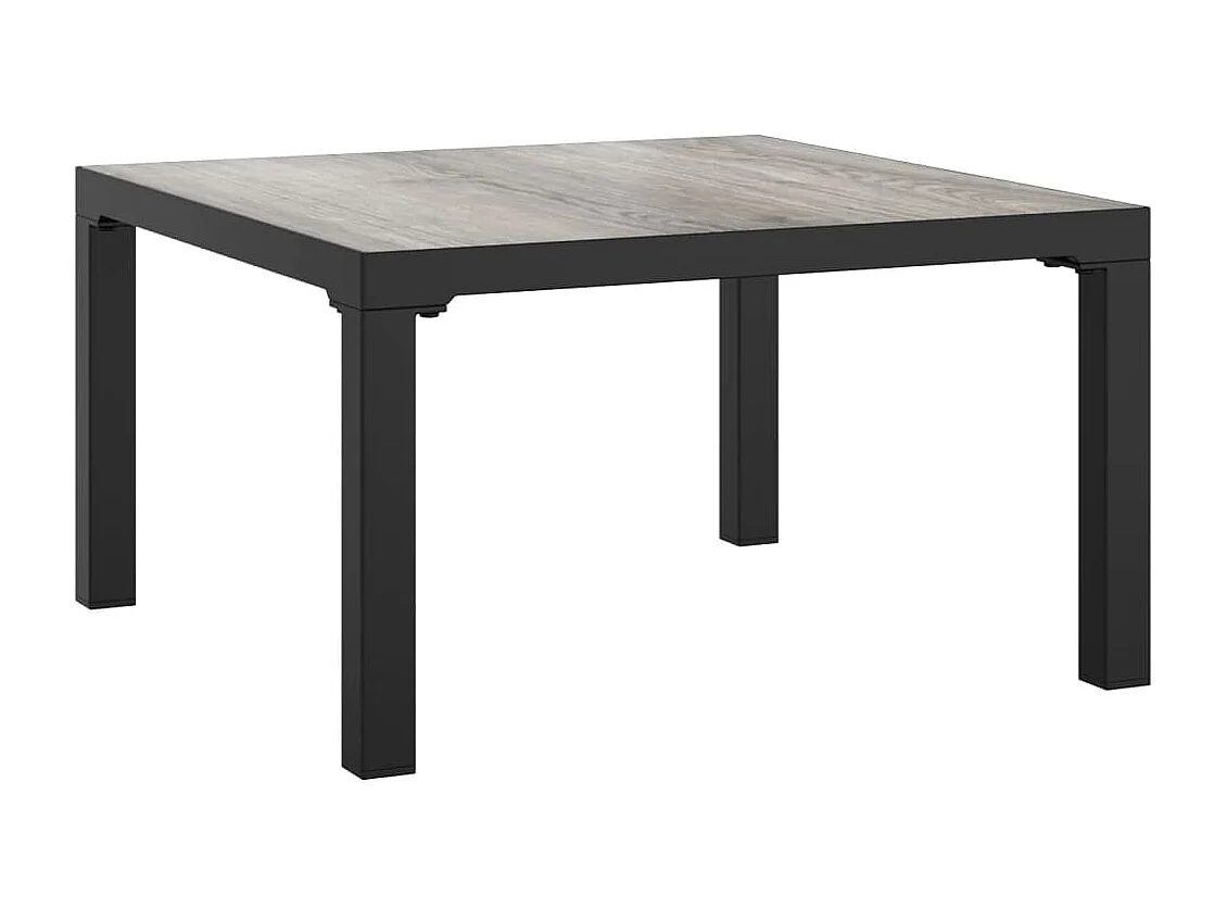 Set Salotto da Giardino 7 pz Nero e Grigio in Polyrattan