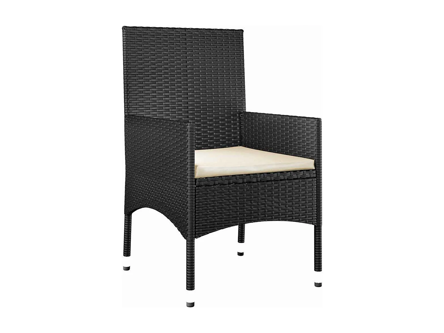 Set Divani da Giardino 4 pz con Cuscini Nero in Polyrattan