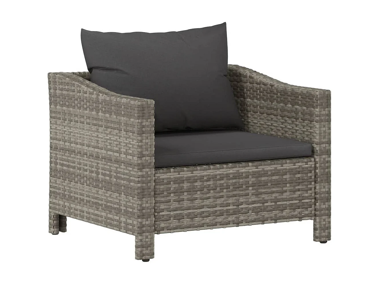 Salon de jardin 7 pcs avec coussins Gris Résine tressée