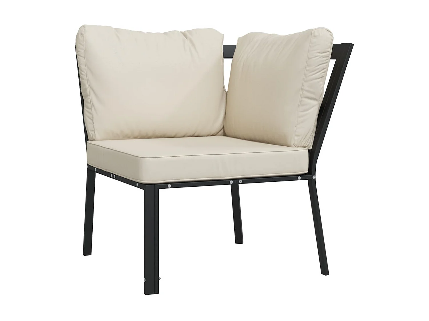 Salon de jardin 9 pcs avec coussins sable acier