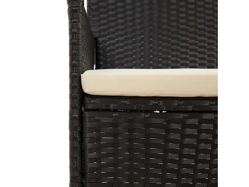 Set Divani da Giardino 4 pz con Cuscini Nero in Polyrattan