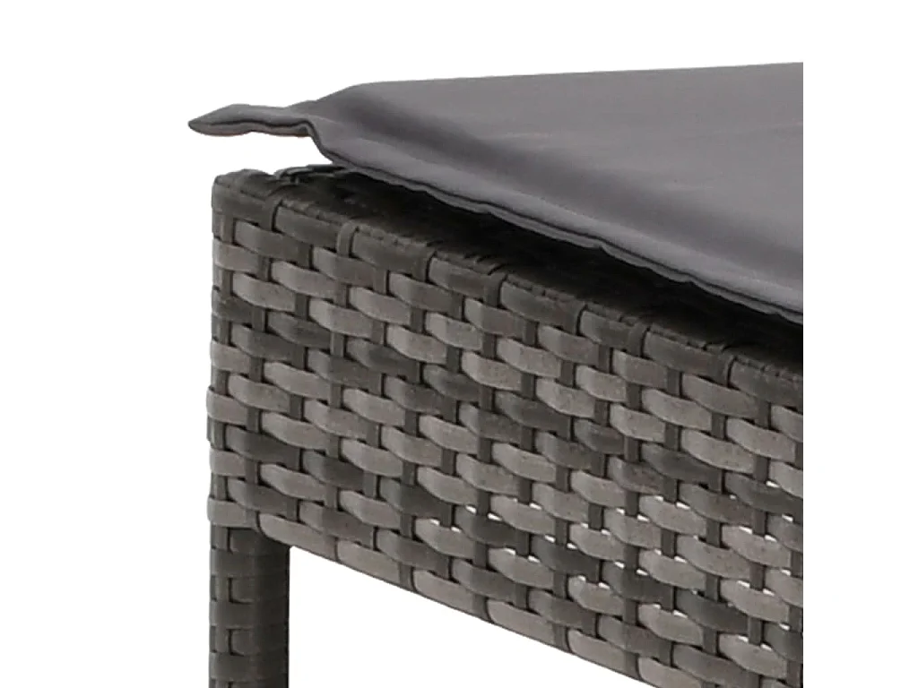 Sonnenliege mit Auflage Grau Poly Rattan