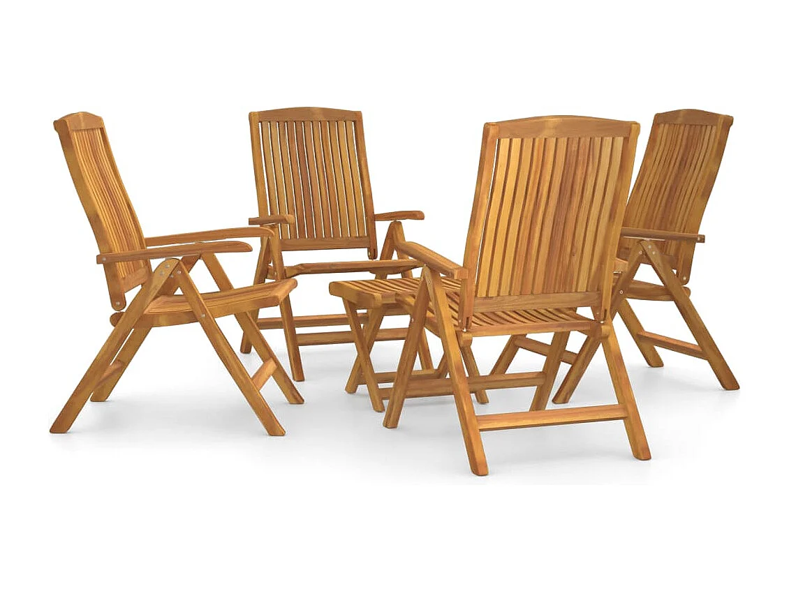 Salon de jardin 5 pcs bois massif de teck