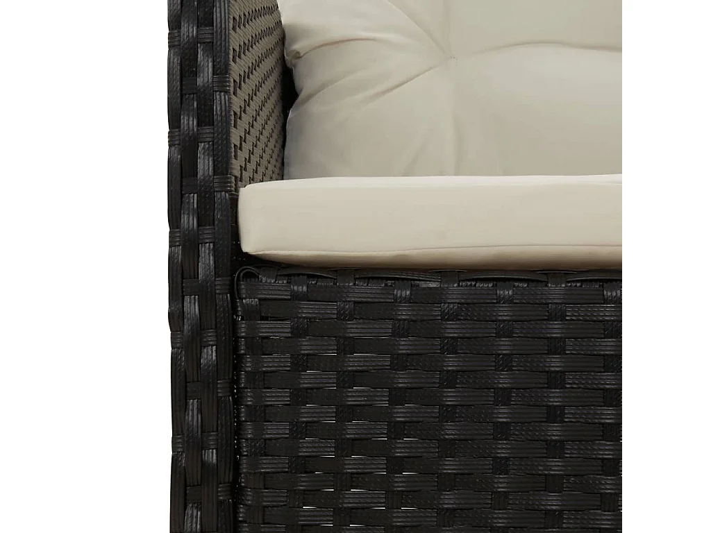 Set de muebles de jardín 5 pzas y cojines ratán sintético negro