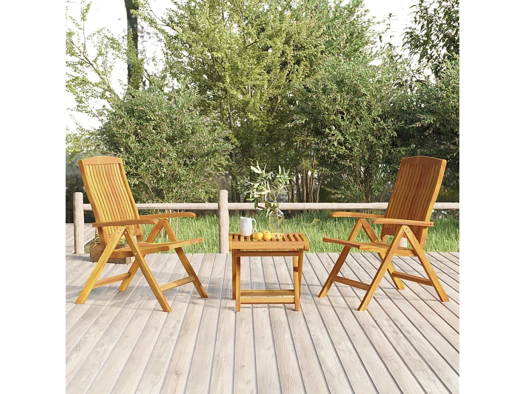 Set Salotto da Giardino 3 pz in Legno Massello di Teak