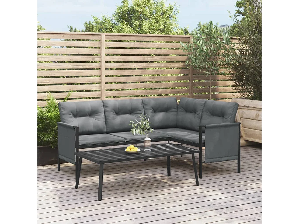 Tuintafel 110x55x35 cm staal antracietkleurig