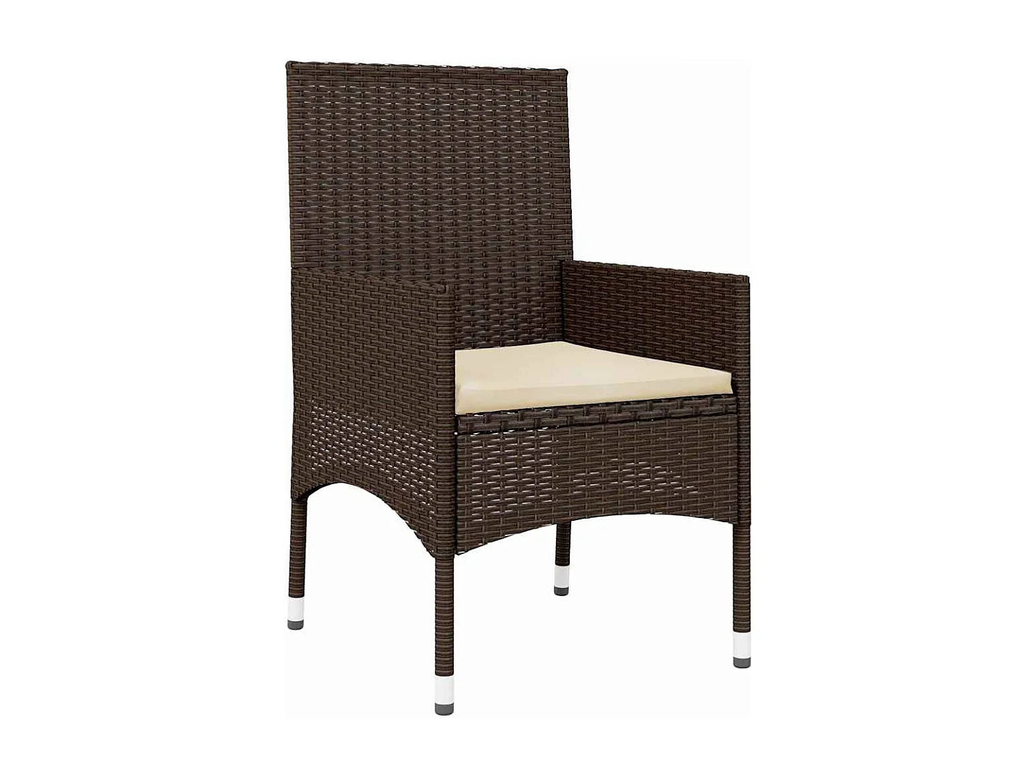 4-tlg. Garten-Lounge-Set mit Kissen Braun Poly Rattan