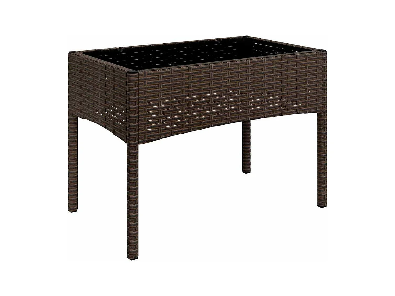4-delige Loungeset met kussens poly rattan bruin