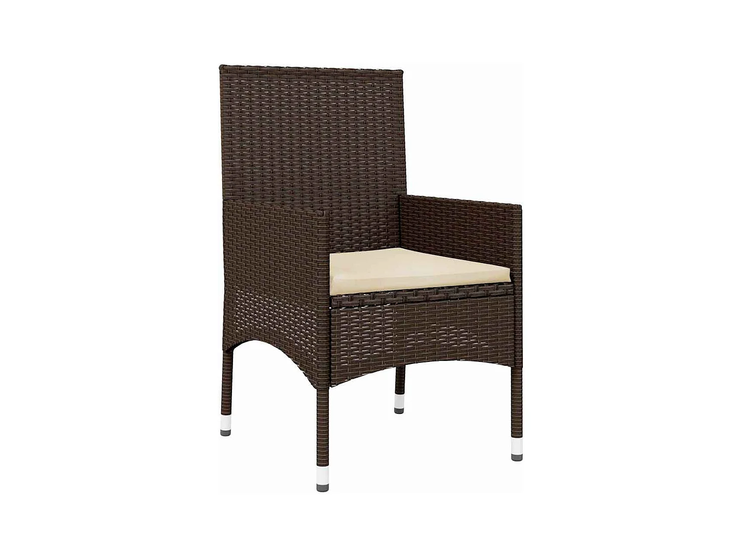 4-delige Loungeset met kussens poly rattan bruin