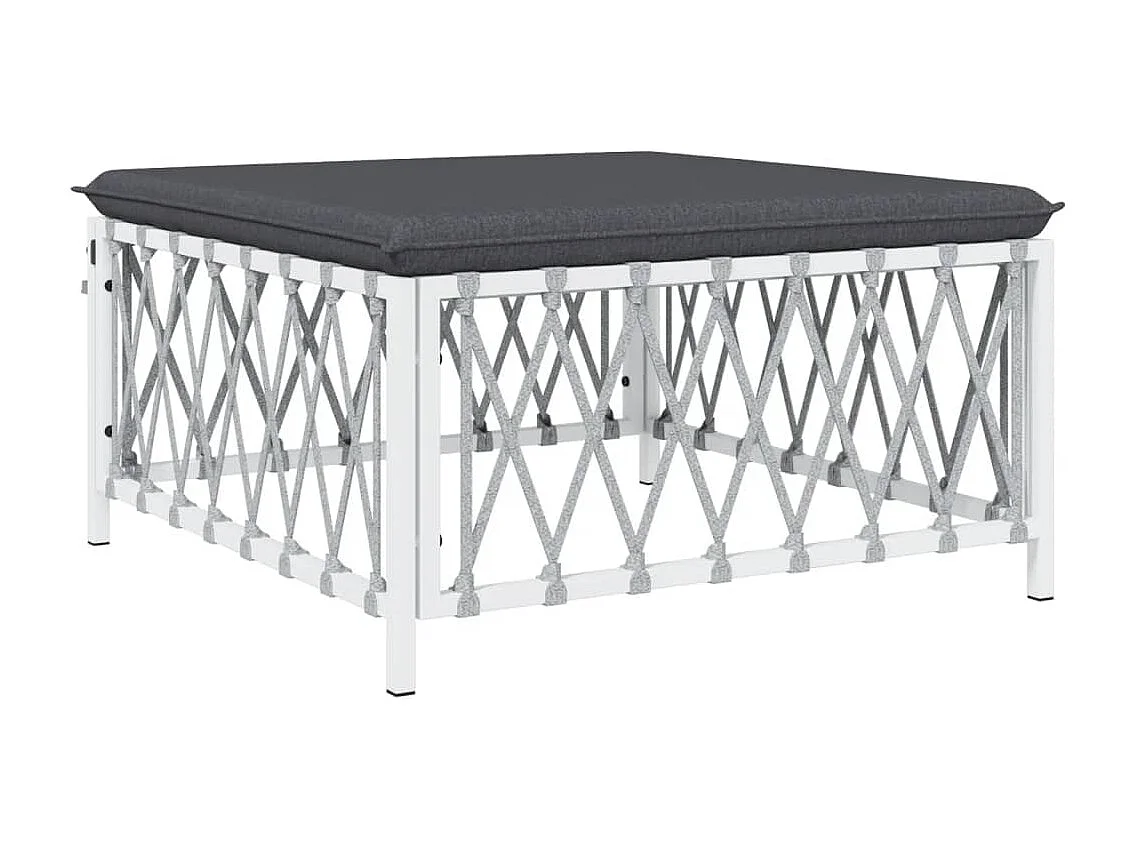 5 pcs conjunto lounge de jardim com almofadões aço branco