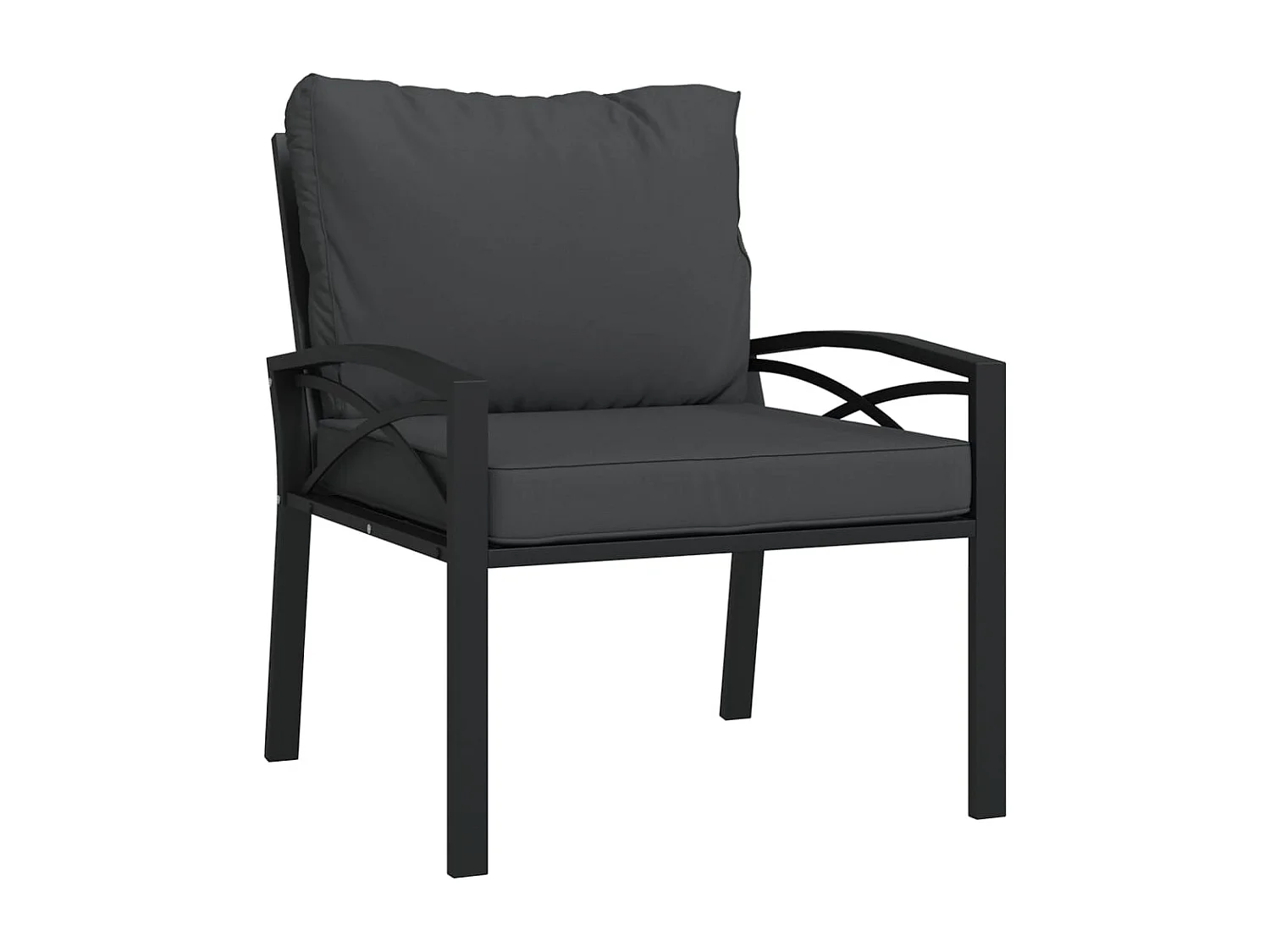 7 pcs conjunto lounge de jardim aço c/ almofadões cinzentos