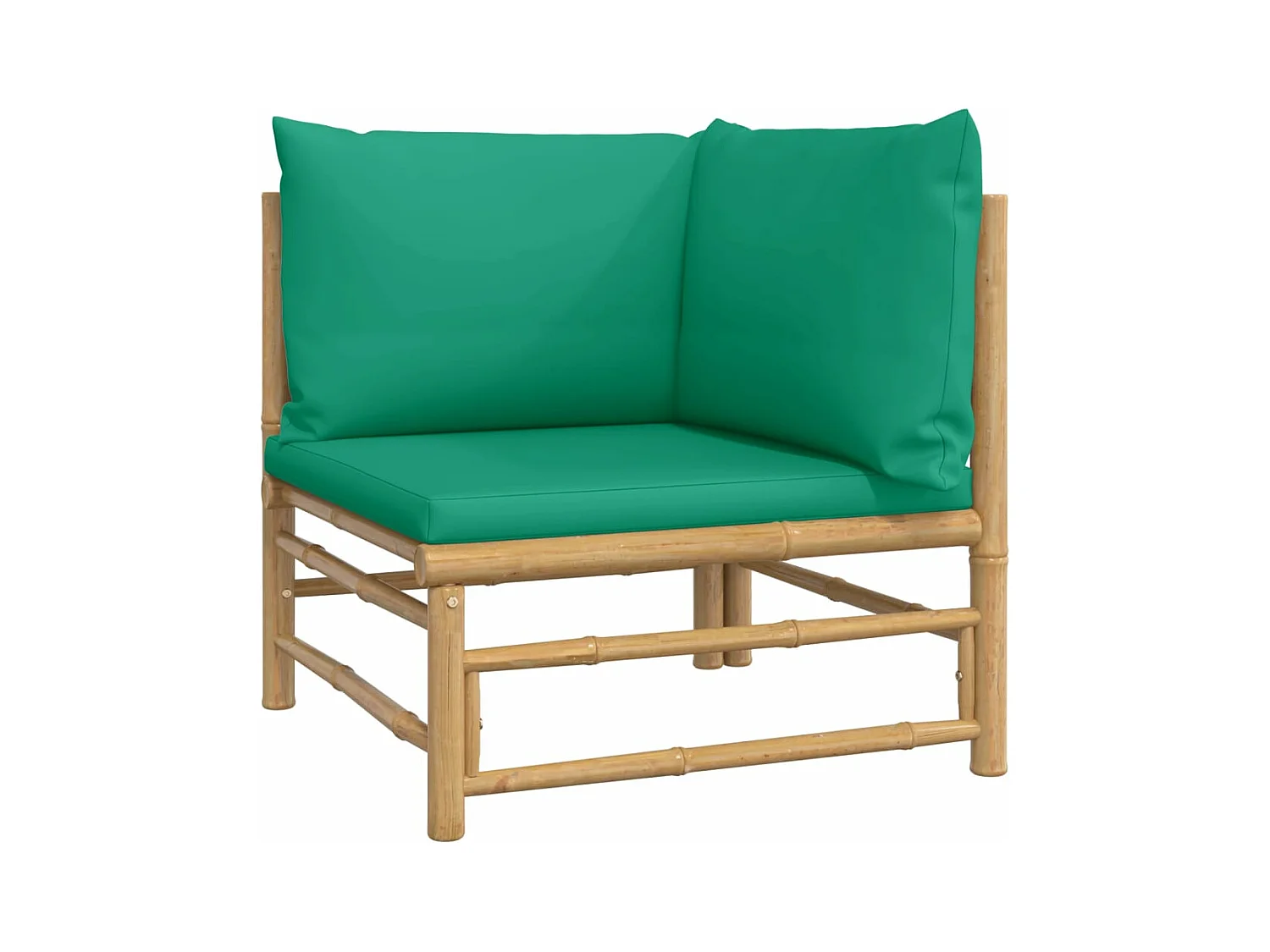 Set Salotto da Giardino 6pz con Cuscini Verdi Bambù