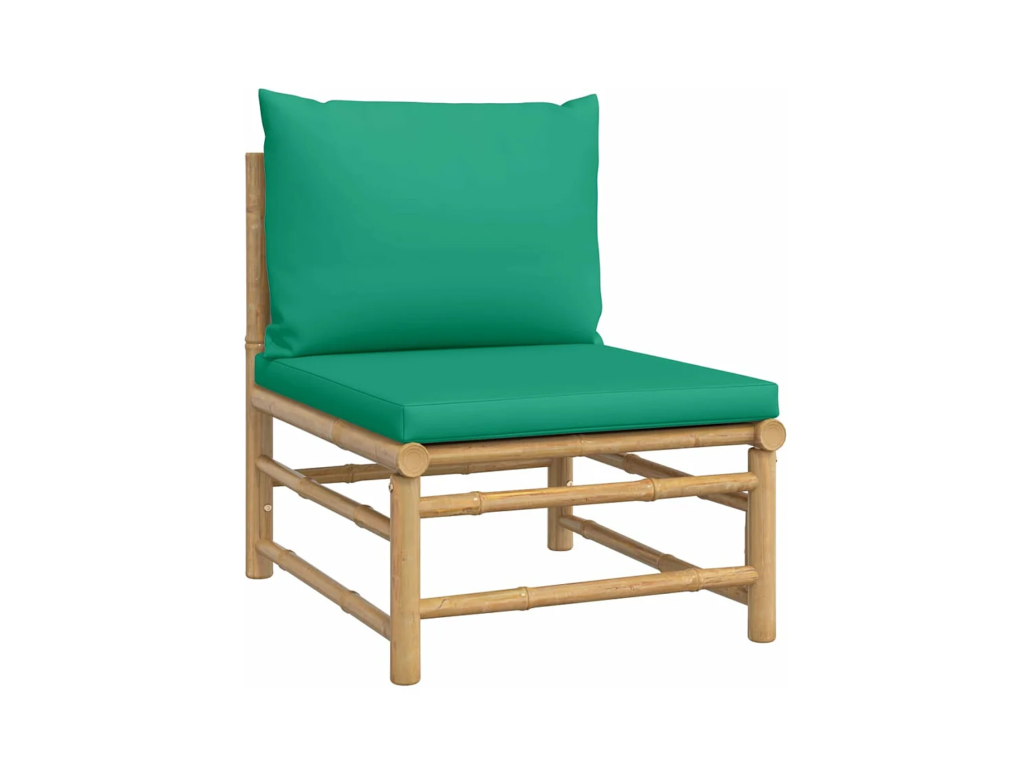 Set Salotto da Giardino 6pz con Cuscini Verdi Bambù