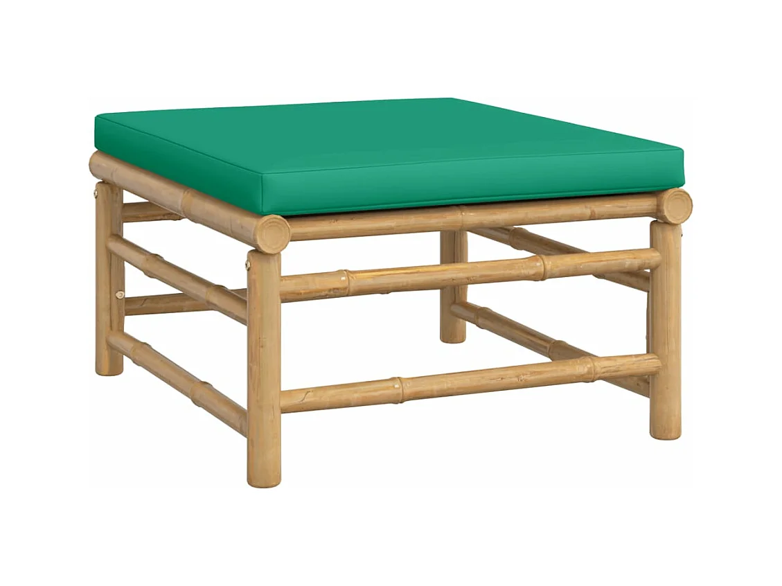 Set Salotto da Giardino 6pz con Cuscini Verdi Bambù