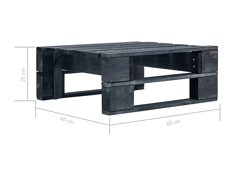 4-tlg. Paletten-Lounge-Set Schwarz Imprägniertes Kiefernholz