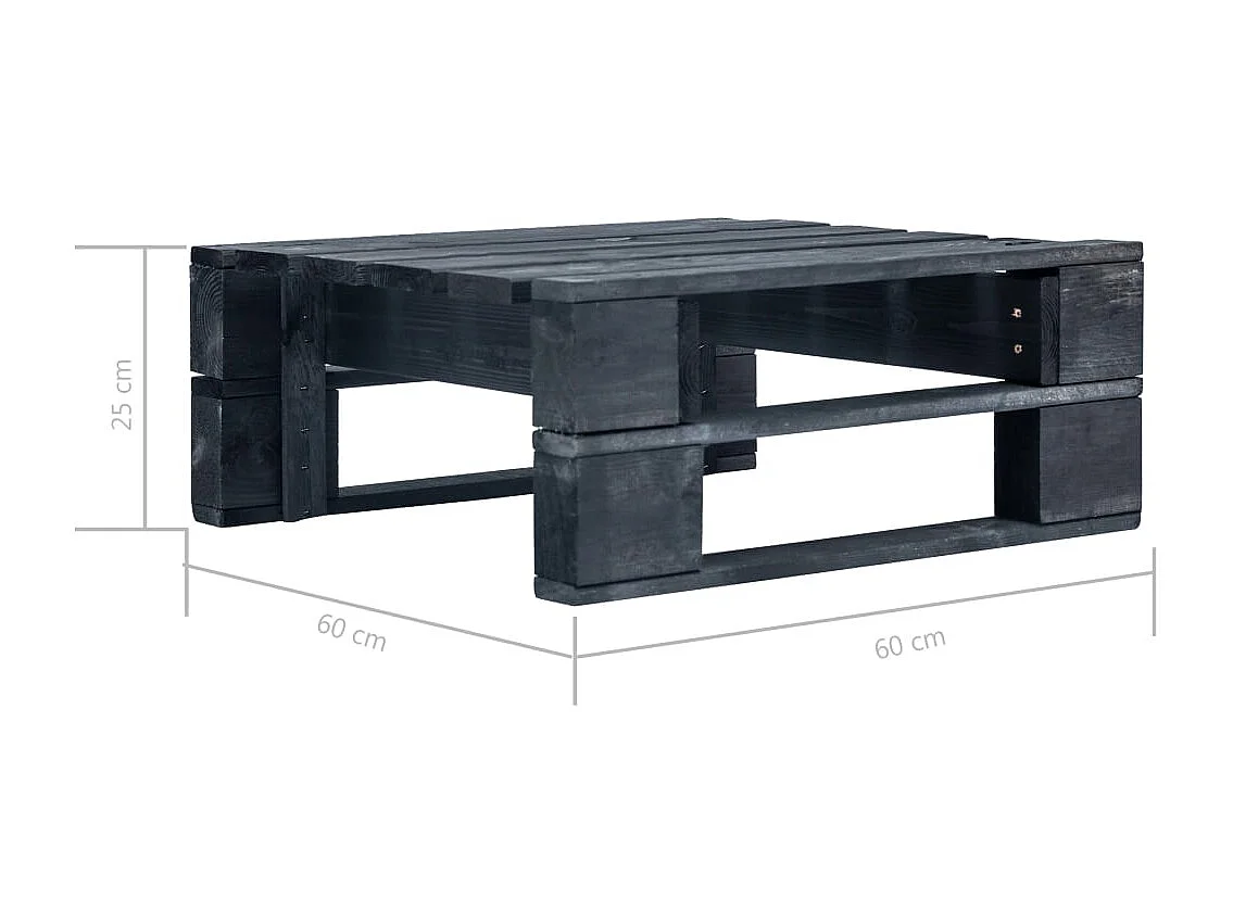 4 pcs conj. lounge paletes c/ almofadões pinho impregnado preto