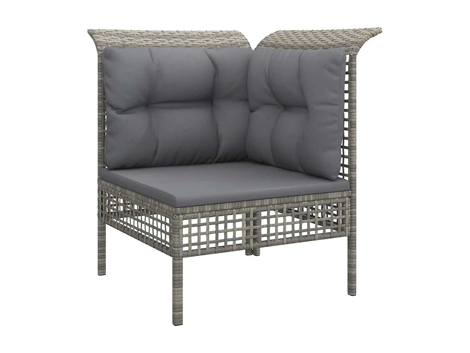 Salon de jardin 6 pcs avec coussins Gris Résine tressée