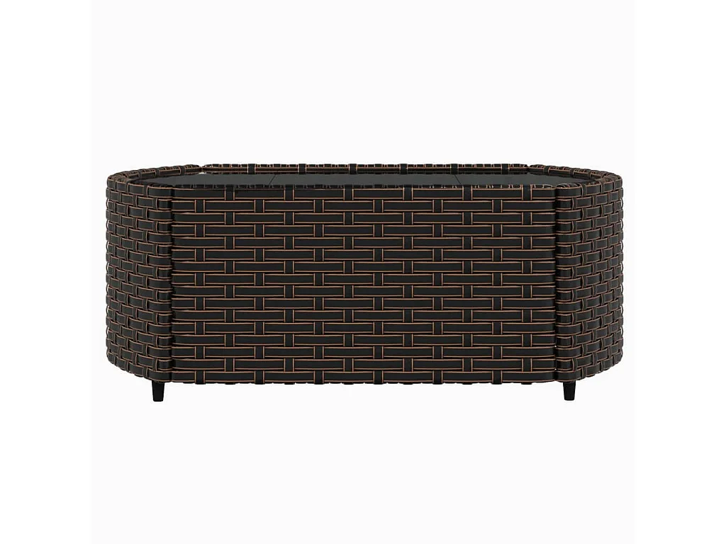 4-tlg. Garten-Lounge-Set mit Kissen Braun Poly Rattan