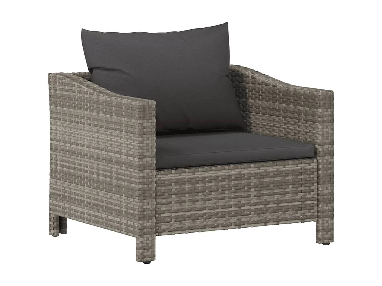 Set Divani da Giardino 7 pz con Cuscini in Polyrattan Grigio