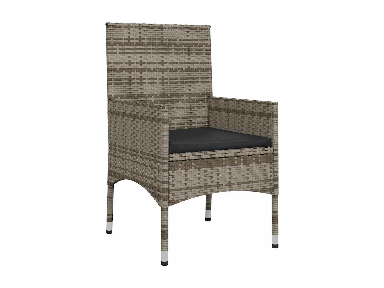 Set Divani da Giardino 4 pz con Cuscini in Polyrattan Grigio