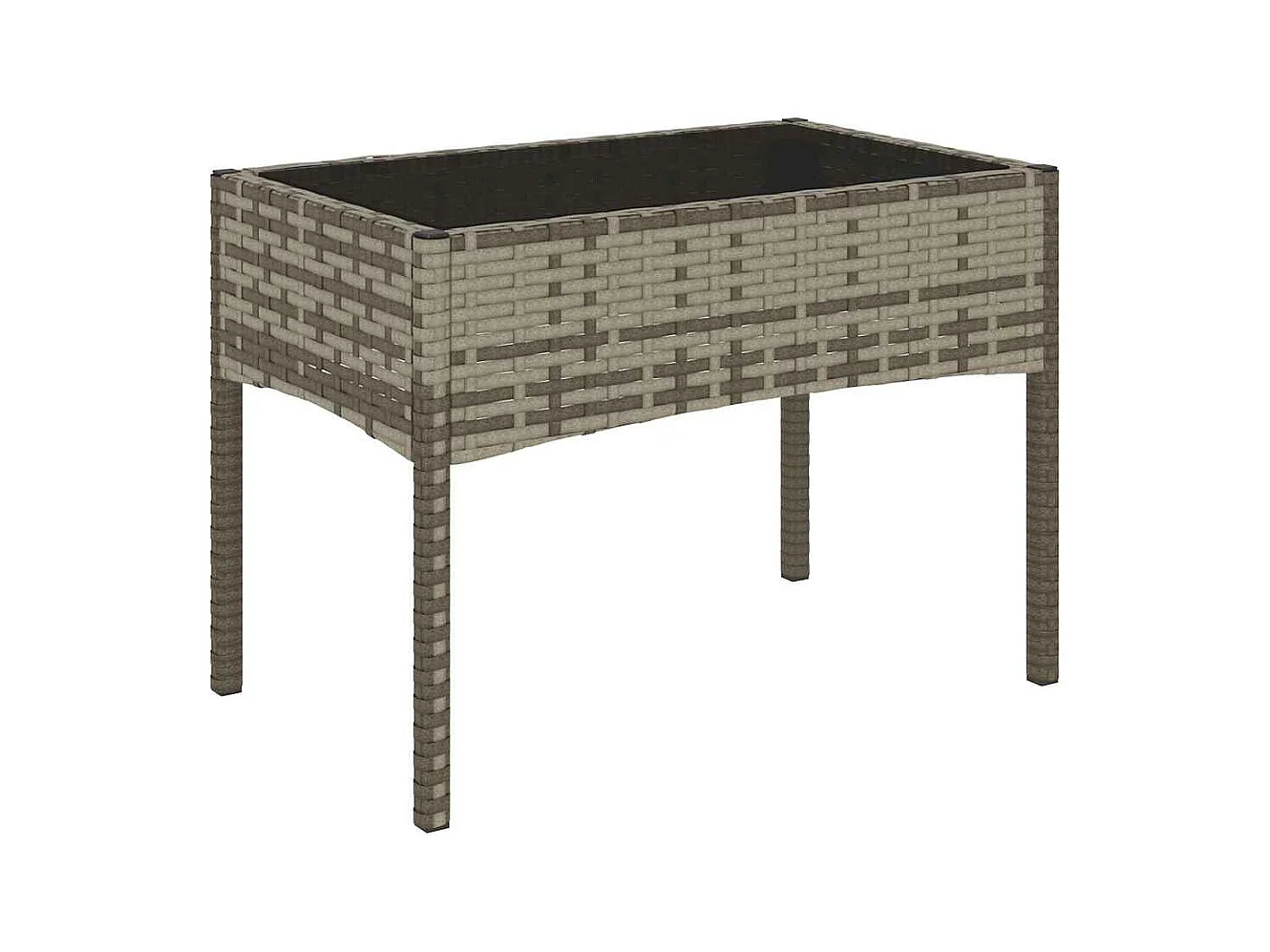Set Divani da Giardino 4 pz con Cuscini in Polyrattan Grigio