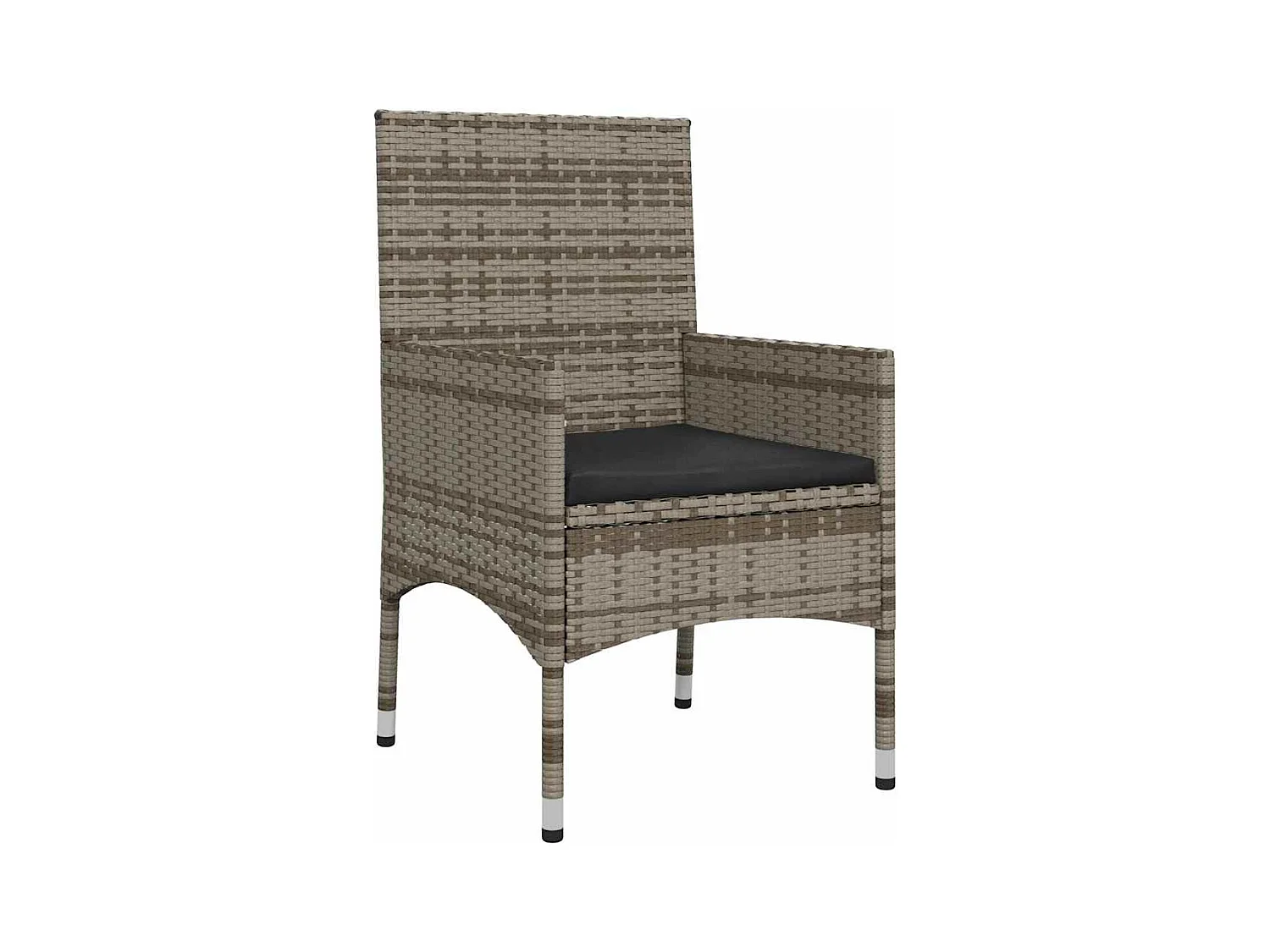 Set Divani da Giardino 4 pz con Cuscini in Polyrattan Grigio