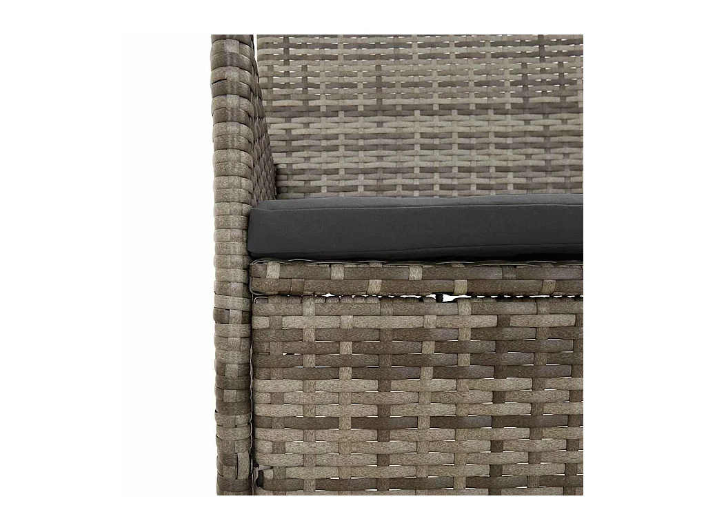 Set Divani da Giardino 4 pz con Cuscini in Polyrattan Grigio