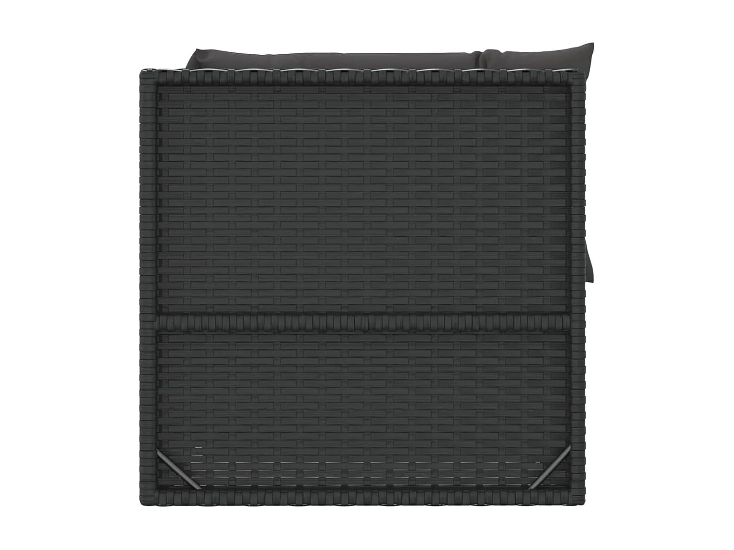 Salon de jardin 3 pcs avec coussins Noir Résine tressée