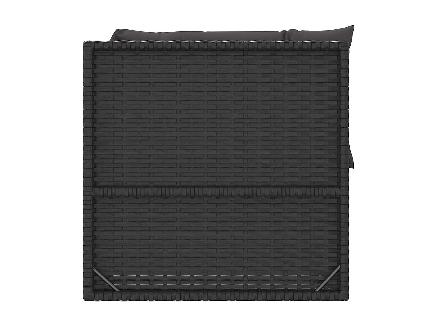 Salon de jardin 3 pcs avec coussins Noir Résine tressée