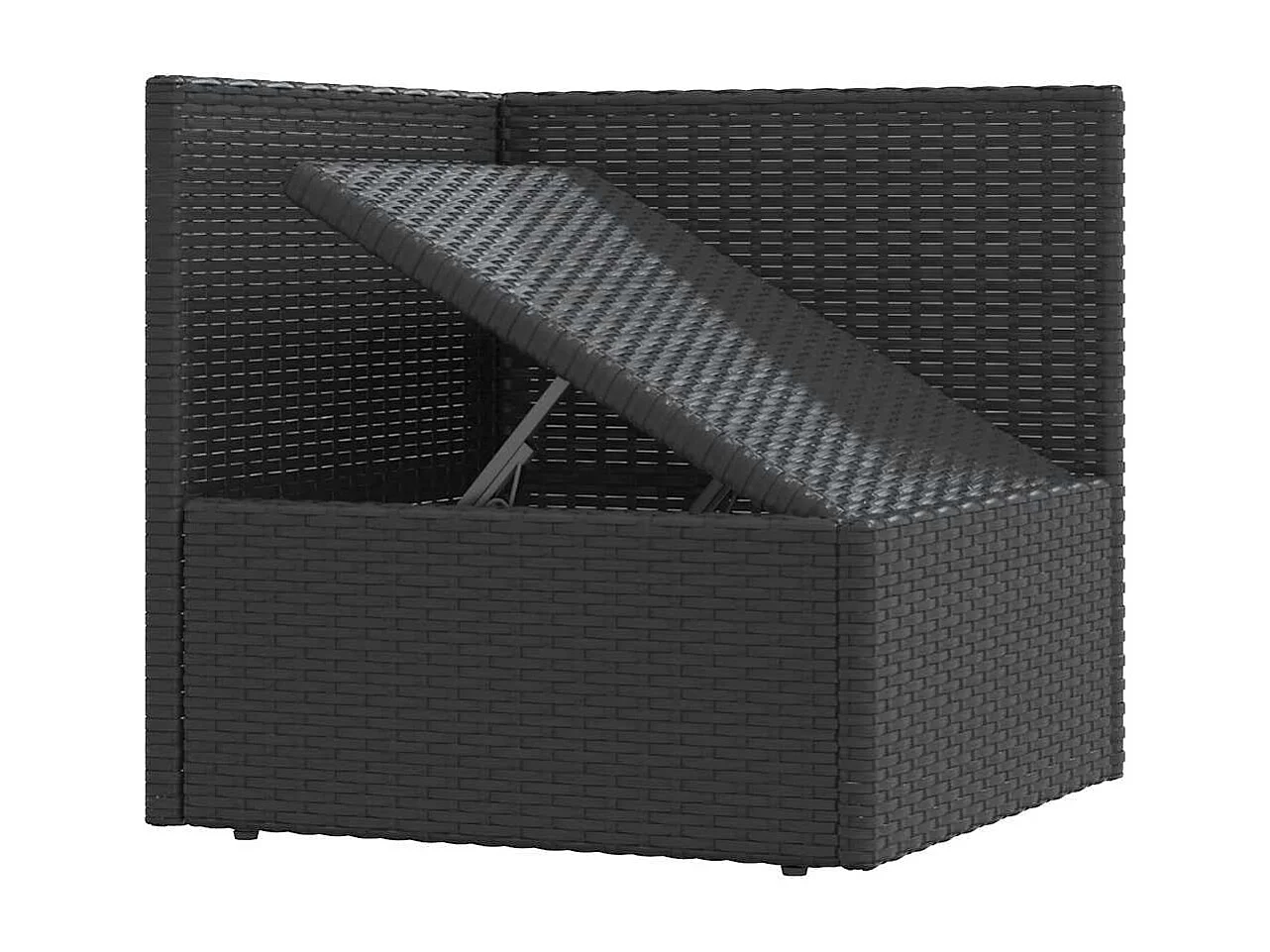 Salon de jardin 3 pcs avec coussins Noir Résine tressée