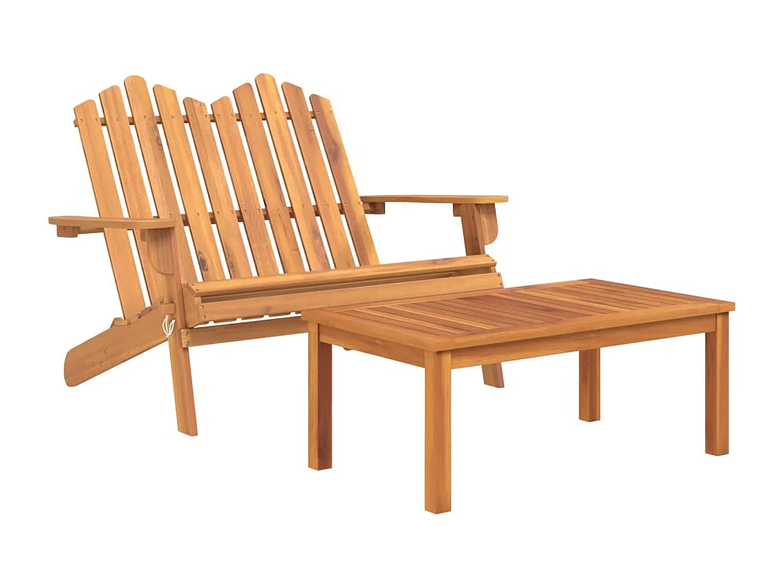 Juego de muebles de jardín Adirondack 3 piezas madera acacia