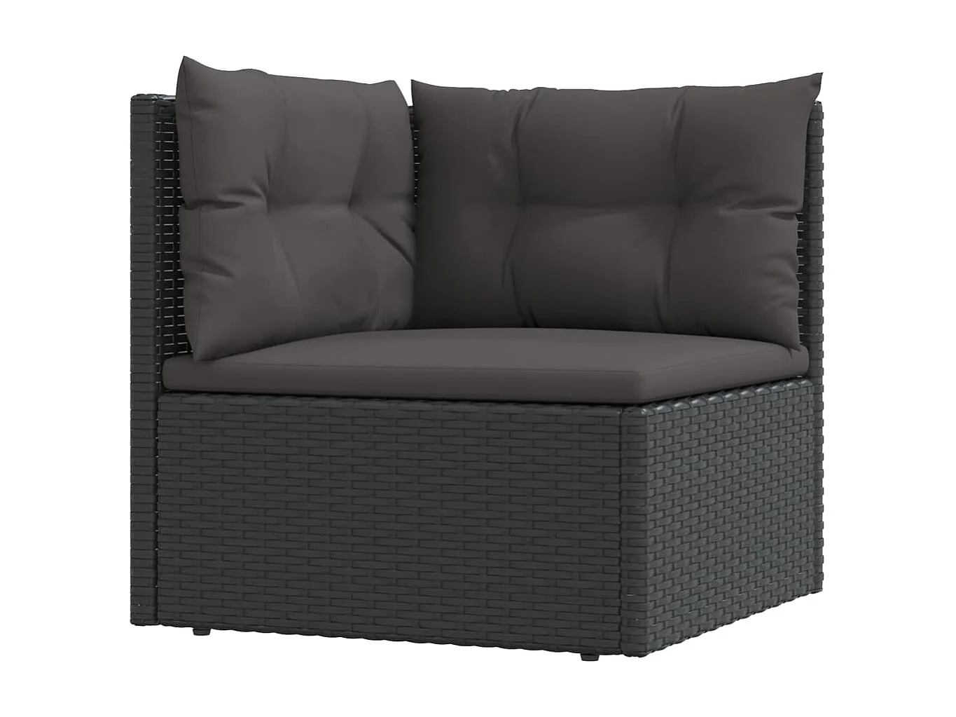 Salon de jardin 6 pcs avec coussins Noir Résine tressée