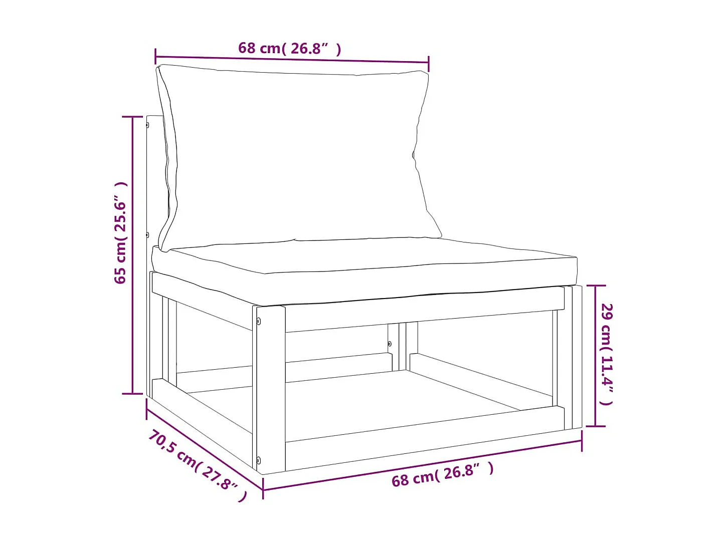6pcs conj. lounge jardim madeira c/almofadões cinza-acastanhado