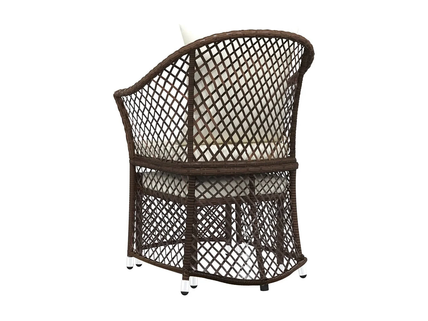 2-delige Loungeset met kussens poly rattan bruin
