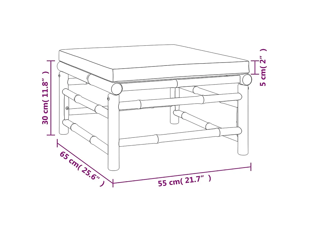 11-delige Loungeset met kussens bamboe taupe