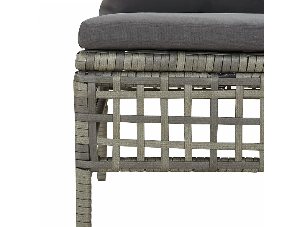 Set Divani da Giardino 7 pz con Cuscini in Polyrattan Grigio