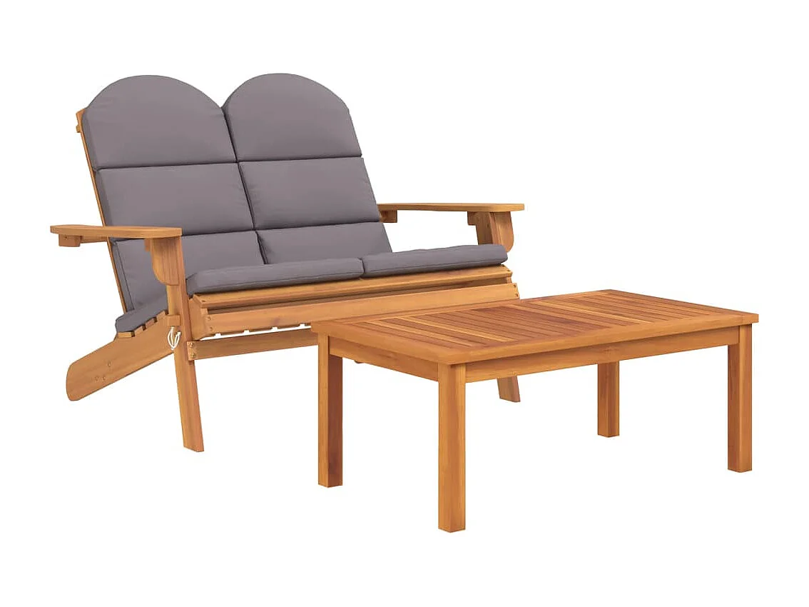 Ensemble de salon de jardin Adirondack 3 pcs bois acacia solide