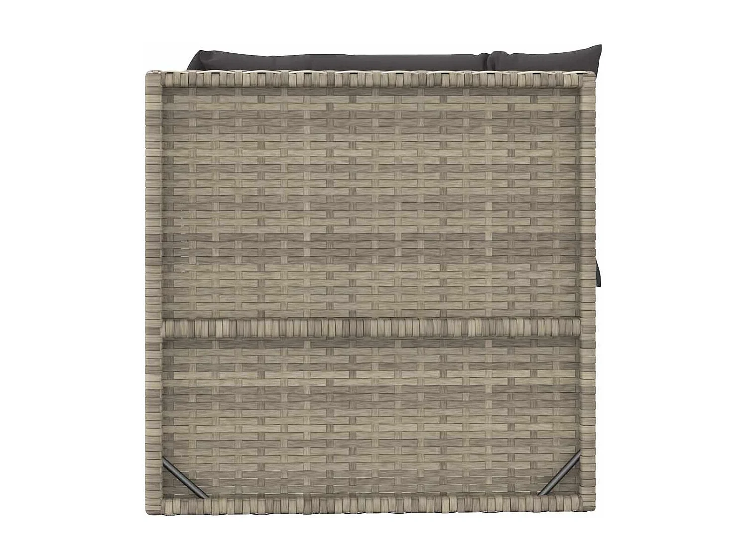 4-tlg. Garten-Lounge-Set mit Kissen Grau Poly Rattan