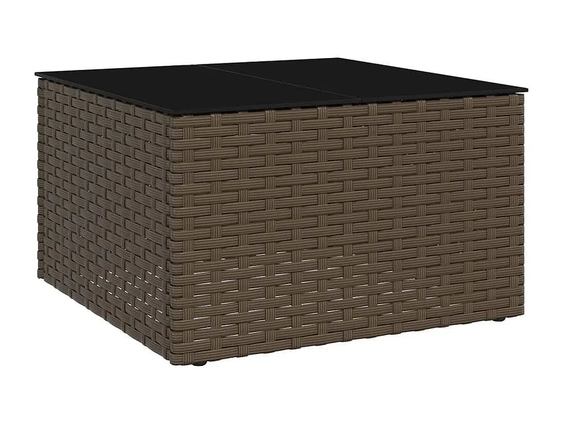 Salon de jardin 2 pcs avec coussins Marron Résine tressée