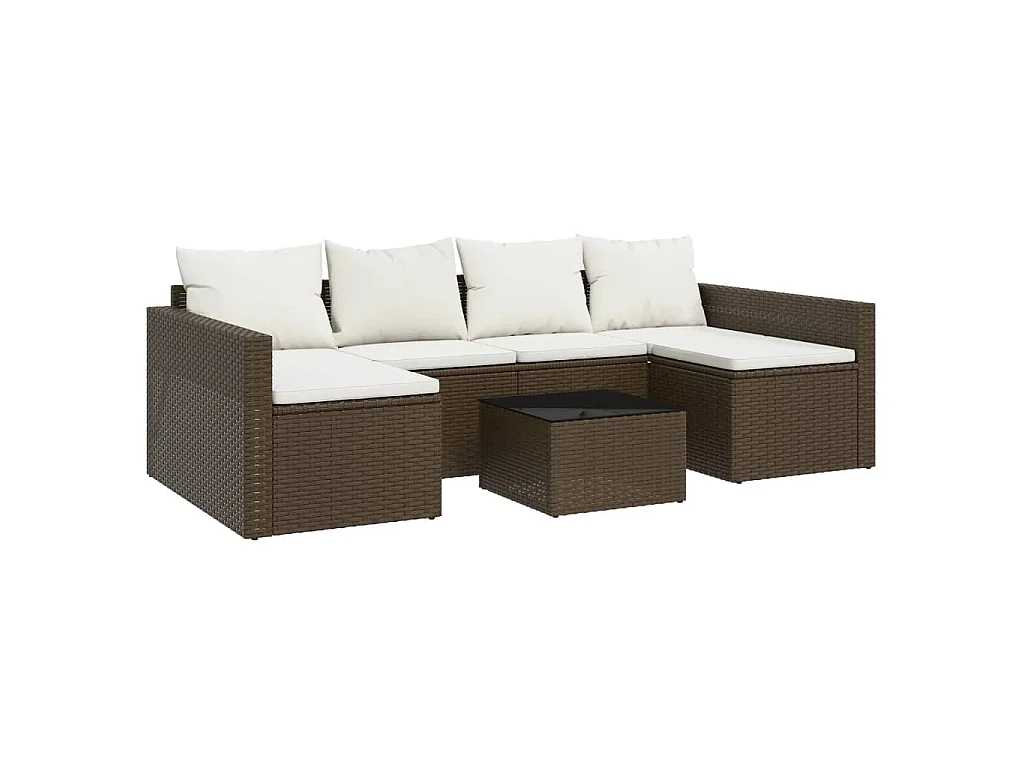 Set Divani da Giardino 2 pz con Cuscini in Polyrattan Marrone