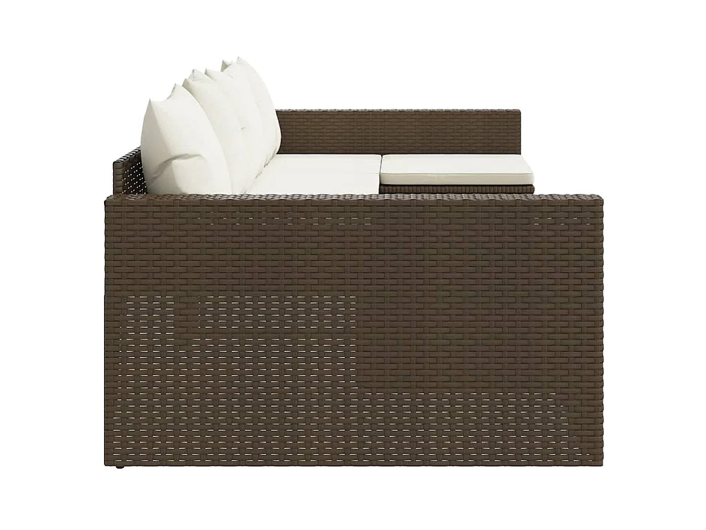 Set Divani da Giardino 2 pz con Cuscini in Polyrattan Marrone