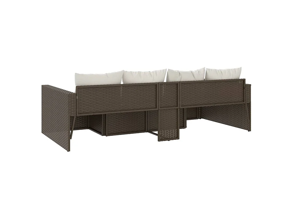 Set Divani da Giardino 2 pz con Cuscini in Polyrattan Marrone