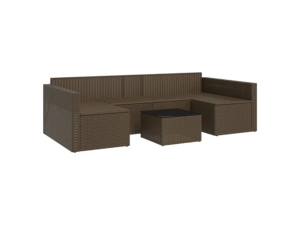 Set Divani da Giardino 2 pz con Cuscini in Polyrattan Marrone
