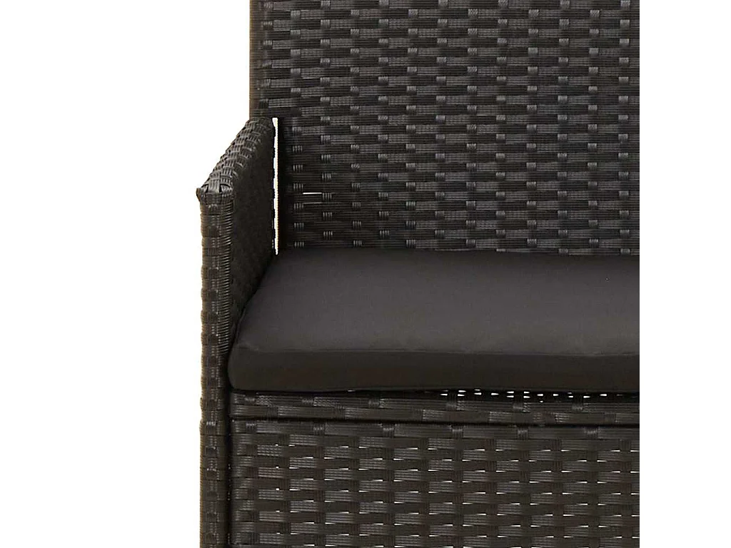 Salon de jardin 4 pcs avec coussins Noir Résine tressée