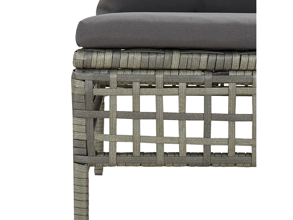 8-delige Loungeset met kussens poly rattan grijs