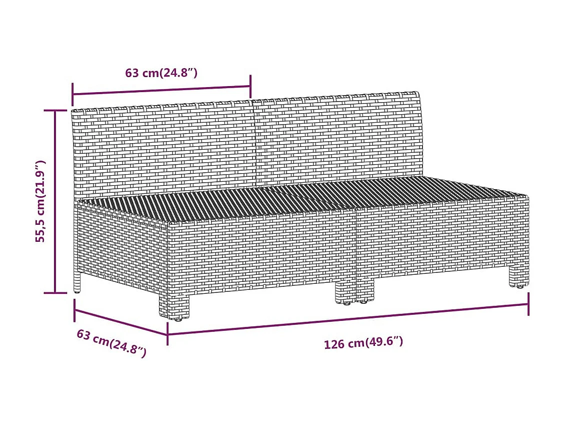 Set Divani da Giardino 6 pz con Cuscini in Polyrattan Grigio