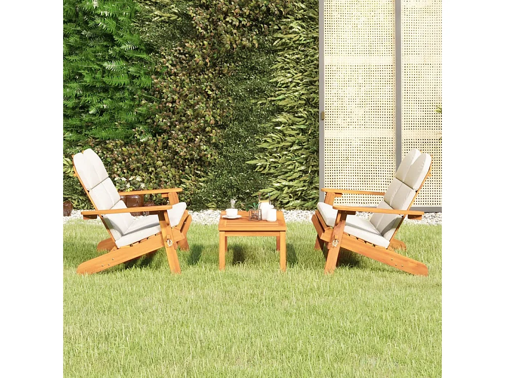 3-tlg. Garten-Lounge-Set Adirondack Massivholz Akazie