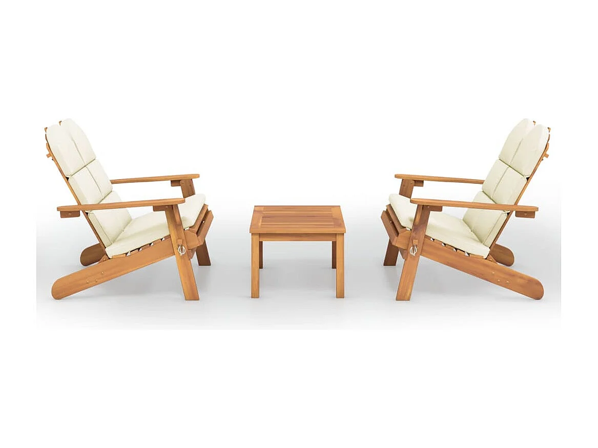 3-tlg. Garten-Lounge-Set Adirondack Massivholz Akazie