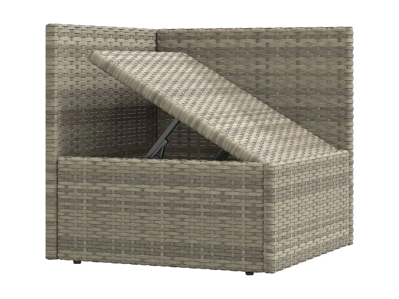 6-tlg. Garten-Lounge-Set mit Kissen Grau Poly Rattan